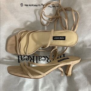 Nine West Beige Strappy Heels size 7
